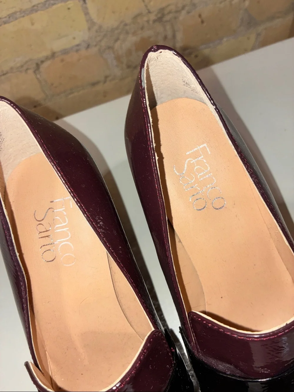 Franco Sarto Karter Block Heel Loafers - Burgundy - Picture 6 of 7